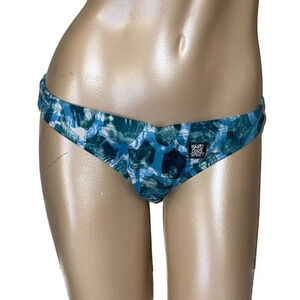 Hard core women’s bikini bottom Large sport OG pistol swim sport blue green